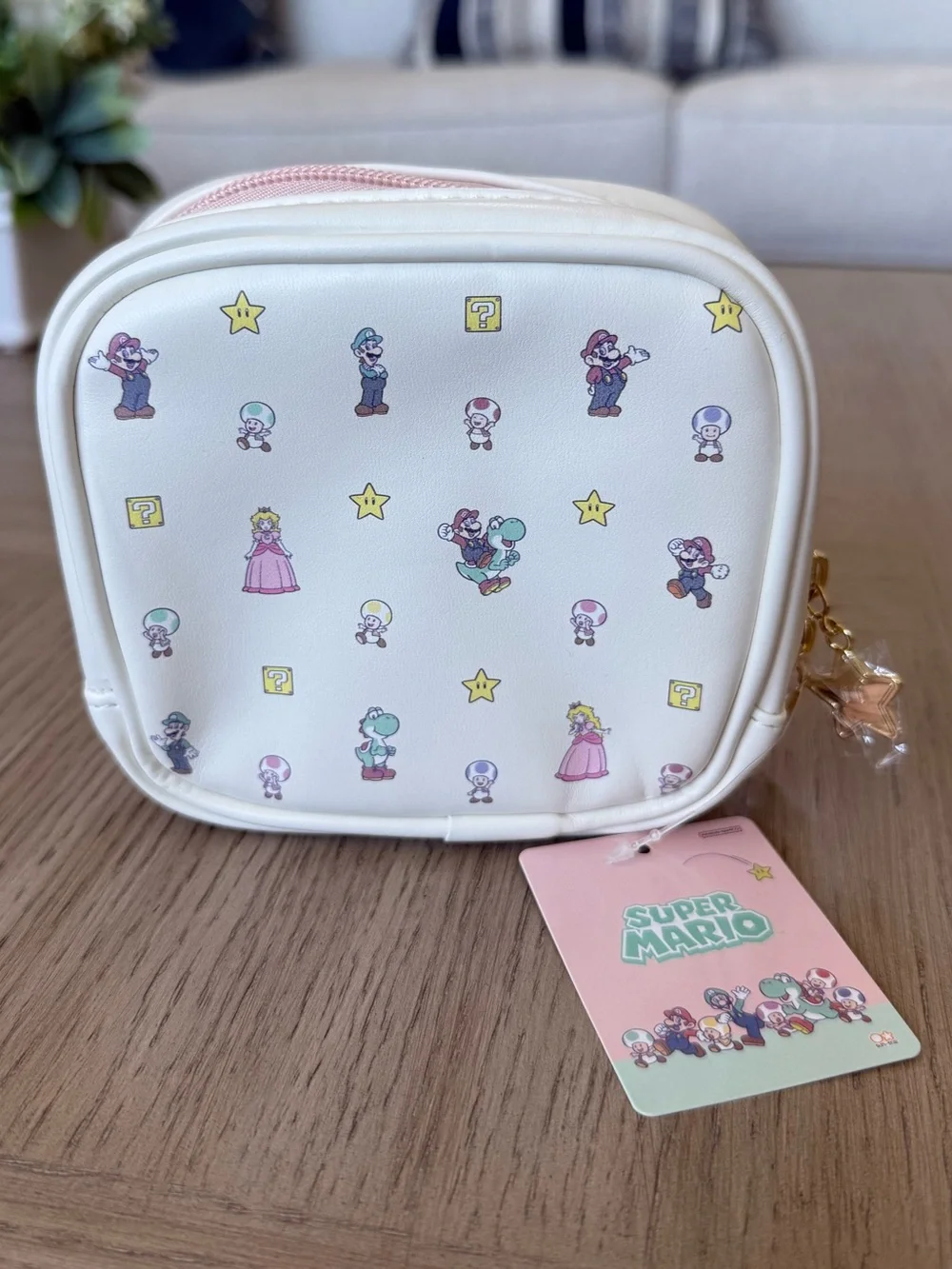Super Mario Brothers Square Cosmetic/ Stationary Bag Nintendo Store Japan NWT
